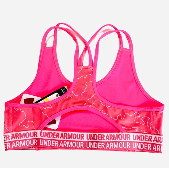 UA Heat Gear Sports Bra Girls Youth Pink Size M - Picture 5 of 6